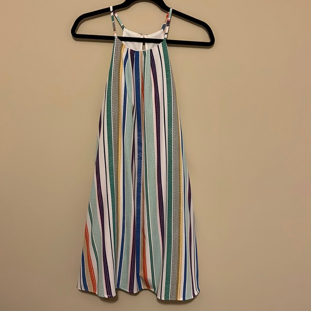 Medium striped multi-colored sleeveless dress